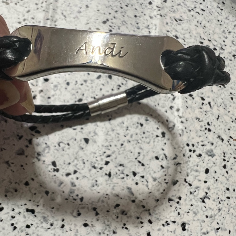 Andi brand beautiful silver and leather bracelet